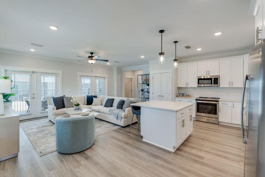 Ideally located in the heart Destin, this newly constructed community embodies coastal living. Step inside and you're greeted by the impeccable craftsmanship and high-end finishes throughout. With ~1800 square feet of living space, this townhouse offers an open and airy floor plan, perfect for entertaining. The main level boasts 9-foot ceilings and a modern kitchen featuring quartz countertops and ample storage space. Retreat to the primary bedroom with its own window seat and ensuite bathroom. Enjoy the convenience of a two-car garage. Outside, you'll find a spacious courtyard with a resort-style community pool just a short distance to Boshamps and other local hot spots. Unit rented unfurnished. 5% monthly discount for active military