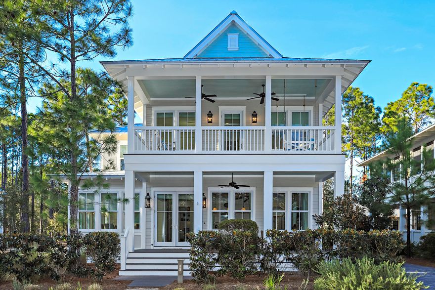 Like-New Romair Built Home with Two Master Suites, one on the Main Level and one Upstairs. This immaculate home has 4BR plus a Custom Bunk room, Sleeps 12, ample owner storage space, a large utility room, pantry and a Garage. Amazing outdoor living area with private heated pool and cabana with a shell fireplace. Stunning coastal designed kitchen has Subzero and Wolf appliances, a wine refrigerator, built-in ice maker and an oversized kitchen island. Home has a beautiful separate dining area that seats 12 and also a Outdoor Screened Dining Area. The exterior of the house was recently painted and is in great condition. There are two custom porch swings offering a place to sit and relax with views of Calamint Park. Strong Rental Projections. Special Assessment has been paid in full.