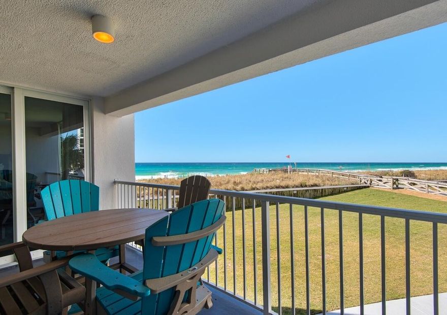 Don't miss this incredible opportunity to own a second-floor, Gulf-view condo in the highly sought-after Shoreline Towers--offering unbeatable value for luxury beachfront living in Destin, Florida.This spacious 2-bedroom, 2-bath condo features over 1,400 square feet of open-concept living with panoramic views of the Gulf from the balcony, living area, kitchen, and primary suite. Turnkey and rental-ready, the unit comes fully furnished and thoughtfully updated to maximize comfort and style.Property Highlights:Expansive Living Space with generous natural light and beach views.New hurricane-rated double-pane windows and sliding glass doors.Fully furnished with tasteful coastal decor. Read More... The expansive modern kitchen features stainless steel appliances, custom cabinetry, wraparound granite countertops, and tile backsplashall with Gulf views.

The Primary Suite features a king-size bed, flat-screen TV, and a stunning bay window overlooking the beach.

Guest Bedroom with two queen beds and additional bay window showcasing Gulf views.

Elegant Bathrooms including a luxurious walk-in shower and double vanities in the primary bath.

Private laundry with in-unit washer and dryer.

Imagine waking up each morning to the soft sound of waves and the salty breeze drifting in from the Gulf. Just outside your door, a private boardwalk leads to the sugar-white sands of Destin's world-famous beachesyours to enjoy thanks to deeded beach access exclusive to Shoreline Towers residents.

This isn't just a place to stayit's a lifestyle.

Beyond the beach, Shoreline Towers offers an impressive lineup of resort-style amenities. Start your day with a workout in the fully equipped fitness center, followed by a relaxing session in the sauna. Want something more active? Grab your racquet and head to the lighted tennis and pickleball courts, or shoot some hoops on the basketball court.

When it's time to unwind, the seasonally heated Gulf-front pool invites you to lounge in the sun, take a dip, or watch the sunset paint the sky in vivid colors. Nearby, the clubhouse with a full kitchen and event space makes hosting family gatherings or neighborhood events effortless.

For those who love the outdoors, cast a line in the on-site fishing lake, or enjoy a casual afternoon grilling at the picnic areacomplete with both charcoal and gas grills and plenty of shaded seating. And with ample parking for both owners and guests and a gated entry with 24/7 security, peace of mind is built into the experience.

Best of all, Shoreline Towers is located in the vibrant heart of Destinjust minutes from waterfront dining, upscale shopping, boating adventures, and the Gulf's legendary fishing charters. Whether you're seeking a primary residence, a vacation home, or a rental-ready investment, this is the perfect place to enjoy the very best of Florida's Emerald Coast.

Welcome home to Shoreline Towerswhere every day feels like a vacation.