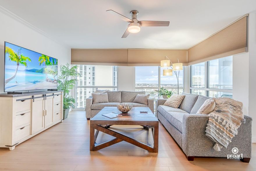 Rare 9th-floor Beachfront Opportunity! This turnkey 3BR/2BA, 1,800 sq. ft. unit in Shoreline Towers II combines luxury living with unbeatable investment potential. Recently refreshed with new flooring (2024), remodeled bathrooms (2024), and a new A/C (2020), the open floor plan features a granite/stainless kitchen and smooth ceilings. Enjoy sprawling Gulf views from the private balcony accessible via the living room and bedrooms.Shoreline Towers just completed a massive $25M renovation, featuring new roofs, windows, sliding glass doors, turtle-friendly lighting, and six new elevators. Owners and guests enjoy world-class amenities: 24-hour security, deeded beach access, a seasonally heated pool, tennis/pickleball, fitness center, sauna, BBQ area, and an owners' lounge. Unique perk: on-site parking for owner boats/trailers. Located minutes from Crab Island, world-class fishing, and Destin's best dining/shopping. Whether as a primary residence or a high-performing rental, this is the one!