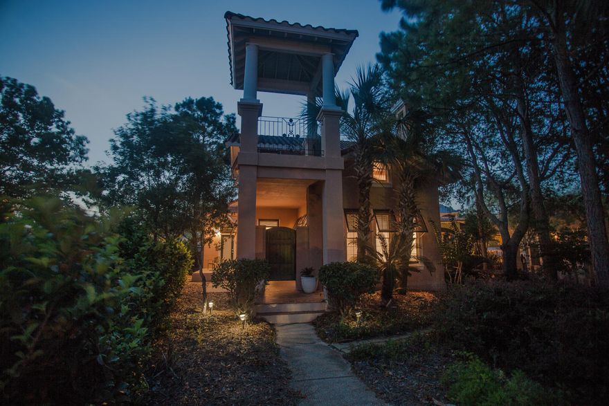 Caribbean style home located in the intimate and charming gated neighborhood of Caribe. The neighborhood boasts brick lined streets, 2 pools, tennis courts, and private beach access just a short stroll away. This home features a master bedroom upstairs with a balcony overlooking the fountain; 2 bedrooms downstairs; and a guest house with kitchenette and bedroom loft. This home also features a clay tile roof, ceramic tile in main living areas, stainless steel appliances, new granite counter tops, new paint inside and out, and new carpet in bedrooms. The upstairs AC unit was replaced in October of 2016 and has a 10 year warranty. Front gate leads to a covered patio with a relaxing seating area. Relax after a day at the beach in the guest house cedar dry sauna!