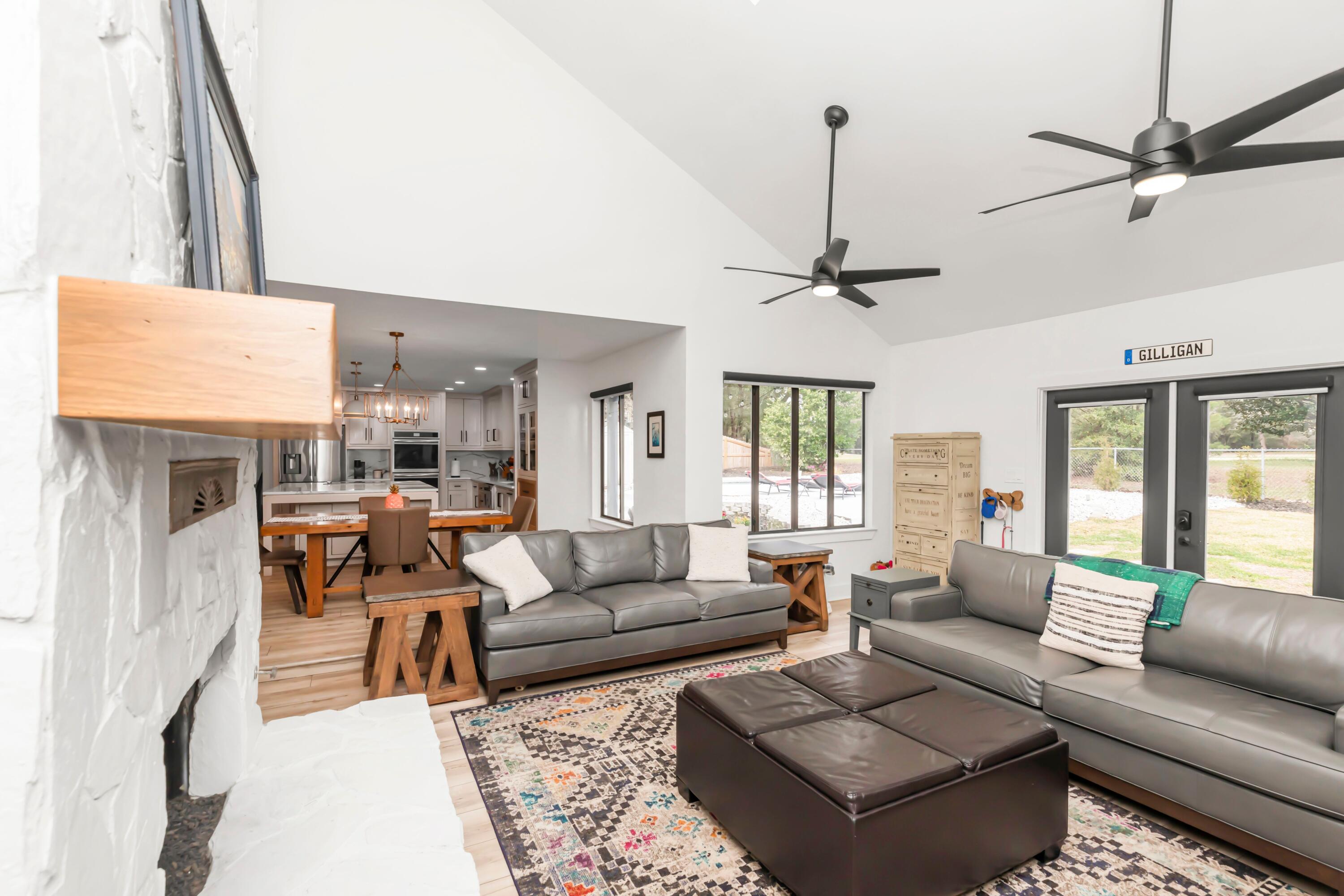 Outstanding renovated Rocky Bayou home with a gunite pool and ample parking in the circle driveway, located on the 13th Fairway of Rocky Bayou golf course! This home has everything you are looking for and it has been completed remodeled! Everything is new from the front doors to the vinyl floors, gorgeous lighting, all cabinetry is custom with Hickory drawers, quartz counters, custom tile! In the Foyer you will be greeted by a wonderful entryway which opens to the living room, fireplace and vaulted ceilings and opens to the sought after custom chef's kitchen with all new appliances such as a double oven, electric cooktop with downdraft, and stainless steel refrigerator. The custom cabinetry in impressive with zero edge counters on the oversized island.