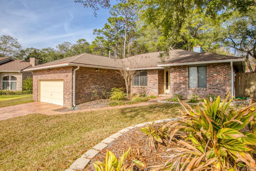 Location, location, location! This is a fantastic single-story home in the sought-after neighborhood of Niceville. It is one of the only all-brick homes and is located on an elevated lot overlooking the cul-de-sac. This well maintained 3-bedroom, 2-bathroom home has been completely repainted, and updated with all new high-end carpets, vinyl flooring and fixtures. The home has eye-catching features including granite countertops, stainless steel appliances, gas stove, gas stub for grilling, a wood burning fireplace, large master suite with walk-in closet, spacious bedrooms and an incredible great room with cathedral ceilings that is filled with natural light. You can enjoy the quiet backyard on the patio of 188 ft. of open space. Come tour this beautiful home today!