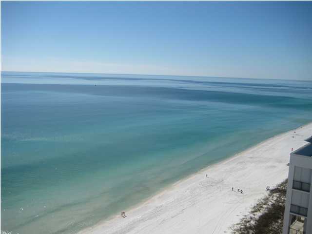 YOU HAVE TO SEE THESE VIEWS!! TOP CORNER CONDO FACING SOUTH WITH AMAZING WEST VIEWS. Sit in the condo or on the balcony to view the beautiful emerald green waters and white sandy beaches or look west and see all the way to the Destin Bridge across the beautiful Harbor. No buildings to obstruct your views. Condo has been updated to include tile throughout except master which has wood floors, granite bar in kitchen with tile on wall below, master bedroom has king size bed and plantation shutters, nice drapes in living area. The bunk beds in hall are great and the pull out sofa to sleep 6 people. Pelican Beach Resort is conveniently located to all the amenities that an owner or vacation guest desires. 500 feet of beach frontage with seasonal beach service, Tiki Bar near the beach, indoor