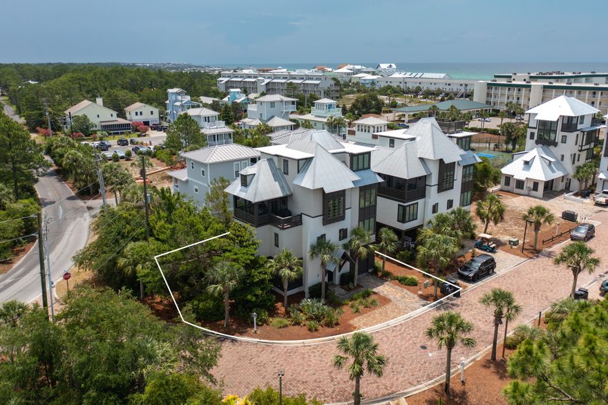 Gorgeous West-Indies styled architecture is found throughout the highly sought-after community of Tresca Place. 23 Seapointe Lane is offered fully furnished and accessorized.  This home was thoughtfully designed to entertain with easy indoor and outdoor living, and several areas to grill out and dine. Guests are able to overlook Tresca lake and watch the 30A vibrant sunsets  in the screened in lanais featured on the the first or second floor.  This home boasts 4 bedrooms + an additional bunk room,  elevator, garage and a plenty of yard space. The living room is flooded with natural light all centered around views of the lake. The kitchen features granite countertops, a luxury appliance suite and built in dining booth.  The entire top floor consists of the master suite with small gulf glimpses and a private spa like en-suite.