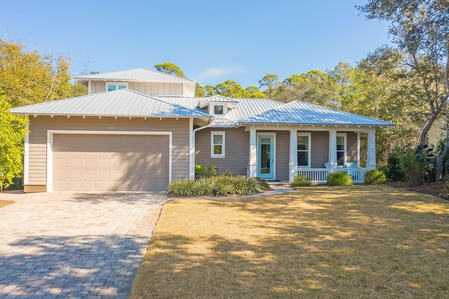 This 4 bedroom 3.5 half bath home built in 2015 with 3,339 total square footage is located in the nonrental 30A neighborhood of Seabreeze on over a half-acre private lot with mature oak, magnolia and palm trees and backs to a creek. The grounds are meticulously landscaped and include a well/pump and irrigation. The property has a paver driveway, walkway and patio, and a large lanai with a pool plus has an oversized two car garage. There is also a large storage area underneath the home, so there is plenty of storage space for bikes, kayaks, paddleboards, beach chairs, etc.  The home has a 22KW whole house generator that is under warranty until 2028. This is an energy efficient home with spray foam R-13 insulation in the outside walls, spray foam R-14 insulation in the subfloor and spray