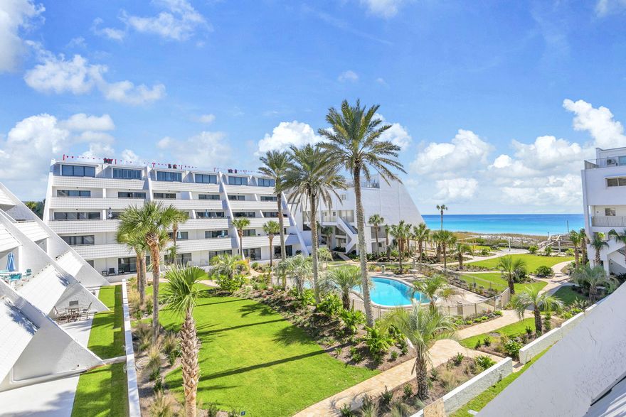 Priced to Sell!  This 3-bedroom 3.5 bath unit in the heart of Destin is located in a gated complex that offers privacy, security, and plenty of beach to enjoy. With a gulf view overlooking a gorgeous pool and lush green space this condo is perfect for those who want to relax & unwind.