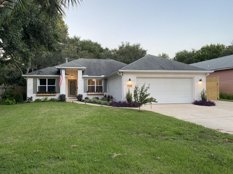 Beautifully updated home in prime location in the heart of Destin.  This 3 bedroom-2 bath with bonus room/office has so many upgrades, you have to see it! Granite counter tops, new SS appliances & new cabinets are just some of the updates in the kitchen that is open to the living with vaulted ceiling and new fireplace. High-end LVP flooring with new trim and baseboards throughout. Smart Nest Thermostat and Ring security system. The outside of the home has been newly resurfaced using a mortar wash/German smear that is long lasting. New shutters, window boxes, gutters & landscaping complete the look. Along the side is storage pad that is currently being used as a cozy outdoor living space perfect for entertaining. The huge fenced backyard has plenty of space for a pool. Back inside, the master is very large with a sitting area. The stylish master bath has a walk in closet, contemporary bathtub and separate shower. Both guest bedrooms have large closets and huge 
bay windows. New Roof being installed 9/11. HVAC 2018. 