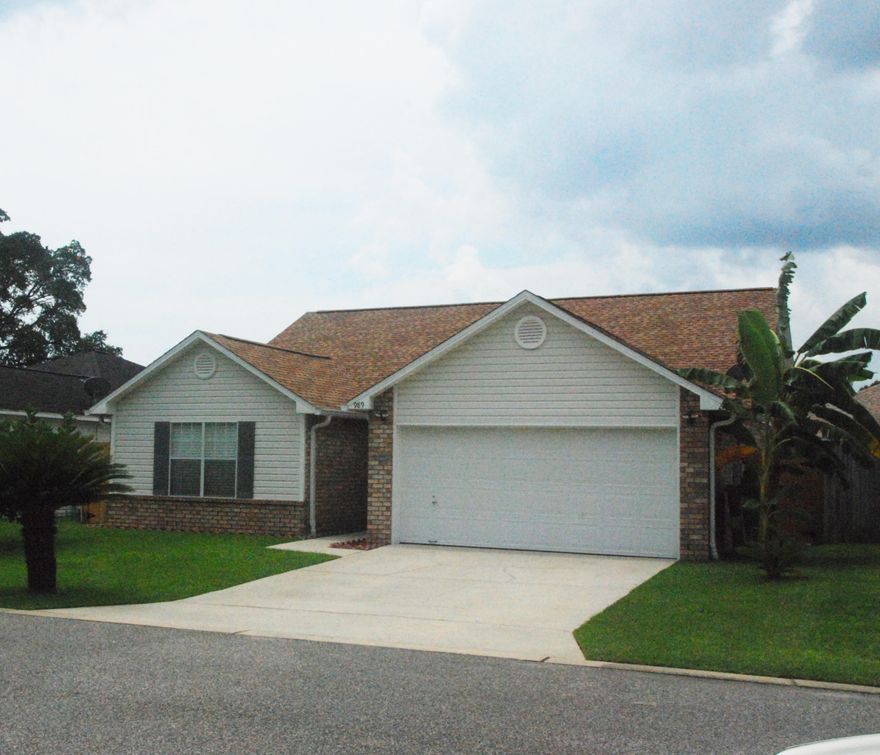 Located in the center of Fort Walton Beach, convenient to both bases and 10 minutes to the white beaches and emerald waters of the Gulf. High vaulted ceilings add grace to the open floor plan, perfect for entertaining. This 4 bedroom, 2 bath house, has a beautiful kitchen which boast matching appliances. Just off the kitchen the laundry room includes the washer and dryer. It has new Bamboo flooring in the living area and Master bedroom, with plush carpets in the remaining bedrooms. The Master suite has a walk-in closet and a second closet and the master bath has a double vanity. The A/C was replaced in 2015. Roof was replaced in 2016. There is a 2 car garage with remote opener and a beautiful manicured lawn, maintained with a sprinkler system. Buyer to verify all information