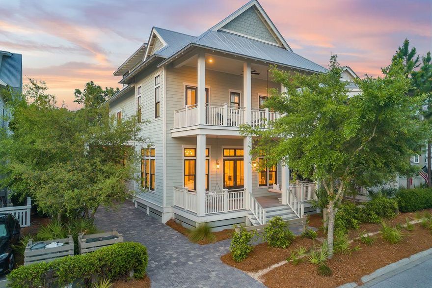 Southern architectural splendor juxtaposed a pristine renovated interior defines this primely located PH3 Watercolor retreat perfectly positioned close to the bike bridge leading to the Watercolor Boathouse and newly renovated Watercolor Beach Club. This well maintained home offers an impressive three story vertical footprint complete with 3,917 square feet which includes five bedroom suites as well as an additional bunk room + bonus space. Fully renovated in 2017, notable improvements include a centralized chef's kitchen complete with custom Thermador appliances, gorgeous cabinetry, ship-lap walls and contemporary oak flooring throughout, all of which was masterfully curated and accentuated by designer furnishings.