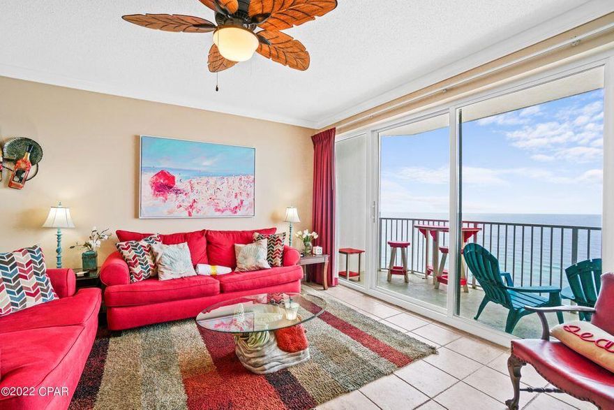 The best aspects of Florida real estate come together in this exceptional Gulf front condominium at the Boardwalk Beach Resort! Penthouse elevation - 21st floor of 22 floors offers breathtaking views of the Gulf of Mexico! Beautifully furnished and rental equipped! The property features an open kitchen/living design with tremendous views and balcony access as well. Sunset views from the generous, private, balcony are a perfect end to a sunny day and beginning to an exciting evening.