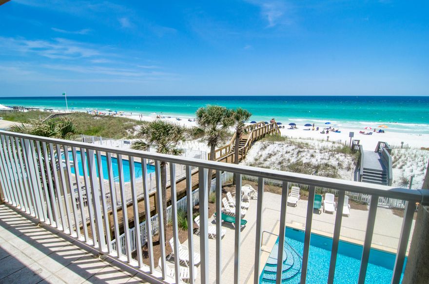 The BEST 1 bedroom + bunks on the market! A warm Gulf breeze awaits you at this amazing Veranda condo - located on highly desired Okaloosa Island - low density building with only 9 total condos! This END location condo offers side windows for more great views and a seasoned rental history with many repeat guests on a self- managed rental program with a long list of 5 star VRBO reviews with $30K annual income! UPGRADES: tile floors throughout entire condo, end location so extra side windows, tiled balcony, Gulf view Master Suite. Veranda has lush landscaped grounds, a Gulf front pool, beach walkover, covered parking and is located near all the best shopping, dining and entertainment. Step right into a fully booked calendar with most weeks booked now through September!