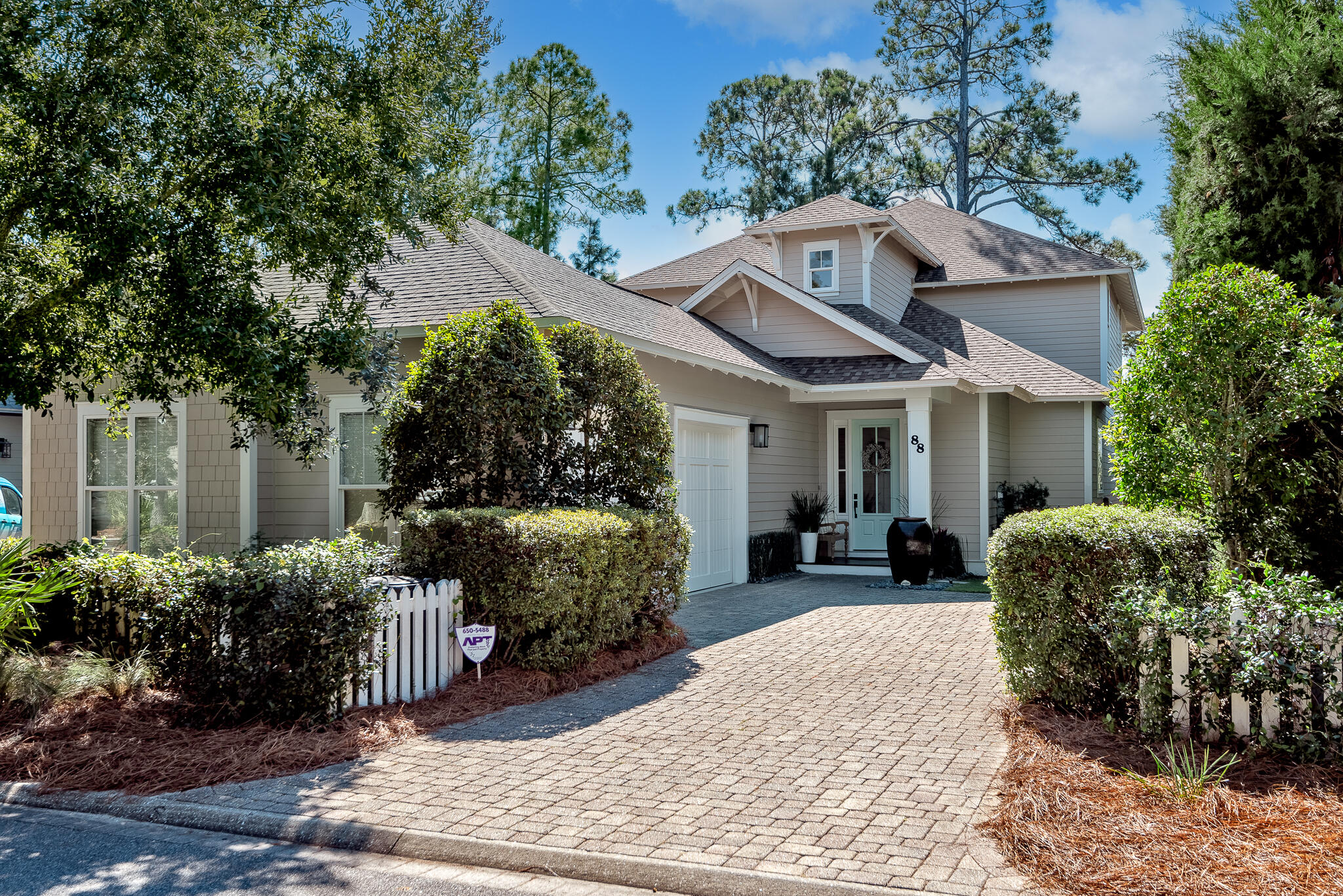 Welcome to your very own beach retreat!  Beautiful 4 bedroom 4 1/2 bath (plus study) lakefront home in Watersound West Beach. This gorgeous home boasts 2 large porches overlooking a serene tree lined lake with stunning views.  The master bedroom is on the ground floor and features french doors to the screened porch, large walk-in closets, and a very spacious ensuite with walk-in shower and garden tub. The well appointed kitchen is open to the dining room and great room which features a gas fireplace and french doors to the screened porch with gas grill.  Upstairs, there are 3 spacious bedrooms with ensuite baths and walk-in closets, a study/office space, and a  porch overlooking the lake.  A lovely powder bath, laundry room, and 2 car garage complete the home