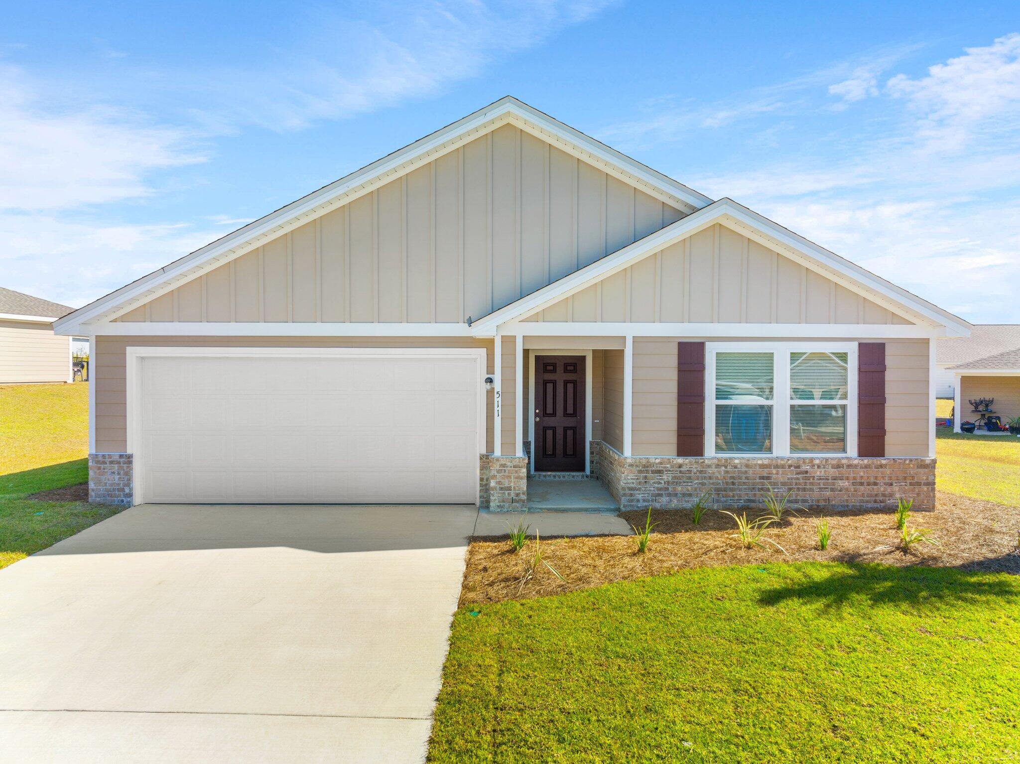 BEAUTIFUL 4 bedroom, 2 bath Single-Story Home in the newest Freeport neighborhood, Riverwalk! This home sits on one of the only offered lots close to the community dock. The walkway to Lagrange Bayou dock is a peaceful and safe stroll to catch the sunset or bring your fishing pole and you may catch a fish! The fenced back patio sits on a wooded area that will never be built. Plenty of storage with your 2 car garage and closets throughout! Riverwalks location is 20 minutes to 30A, 5 minutes to Grady Brown Park (the bay) and roughly 15 minutes to interstate 10. So much to see and you are right in the middle of it!***Pictures reflect exact floor plan, but finishings and exteriors are not accurate. Must see for yourself