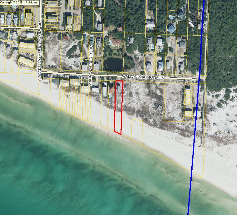 Gulf front house under $2.5 Inlet Beach. This property is situated on the eastern most street at Inlet Beach and near the Coastal Lake Powell outflow and Camp Helen Park. Walton Magnolia Lane is a dead end street with low-traffic. It is easily accessible to an abundance of recreational amenities; shopping, restaurants and major grocery chains and popular venues. Rosemary Beach, 30 Avenue, Alys and Seacrest Beach are within walking and biking distance.The house is on a short term rental program with Garrett Realty. Please call for availability. Please notify listing agent of showings. Room sizes are pending. Site size may vary from actual survey. The home is being sold mostly furnished. The owner has some personal items that don't convey.The lot dimension