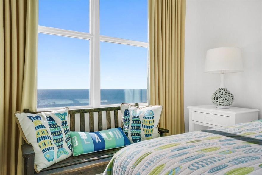 12th floor unit at Aqua with great views! This well taken care of condo is being rented on a short-term rental program and actively booking for 2024. 2 of the 3 bedrooms in this unit are on the Gulf with access to the balcony, creating a true vacation home overlooking the white-sand beaches and the Pier.Aqua is one of the premier condo buildings in Panama City Beach and offers convenient traveling distances to Pier Park and the airport. This convenience is easily recognized by the owners and guests as Panama City Beach's most sought after restaurants and entertainment are within 1 mile.