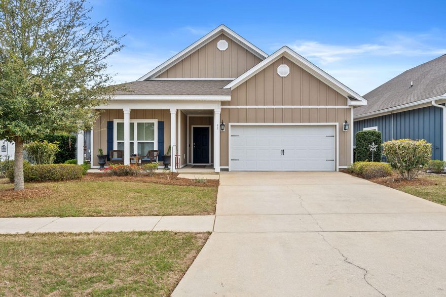 Carefree Living at its finest! No yardwork!  Lawn and garden care  and cable TV included in your HOA fees.  This lovely  low maintenance 3 bedroom, 2 bath Hammock Bay home in the gated Firefly community was completed in 2019 and has its own community pool, pickleball courts and clubhouse. There is also unfettered access to the additional extensive Hammock Bay amenities. The light and airy home features Smart Home Technology, 9' ceilings, beautiful flooring throughout the common areas, carpet in all bedrooms, stainless kitchen appliances (including a flat cooktop stove & side-by-side refrigerator), crown molding and upgraded light fixtures. The home has been impeccably maintained and is ready for it's next fortunate owners!
