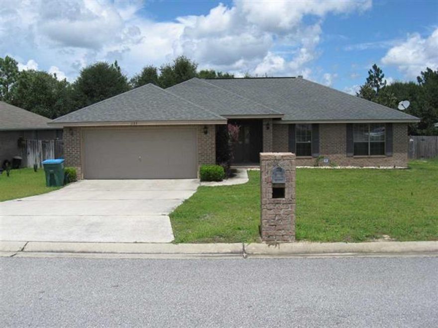 4 BR 2 BATH ALL BRICK HOME BUILT IN 2009 LOCATED IN A NICE SUBDIVISION IN THE HEART OF CRESTVIEW EASY ACCESS TO I-10 AND HWY 85 1838 SQ FT 4
BEDROOMS 2 FULL BATHS, HIGH CEILINGS & A WOOD BURNING FIREPLACE IN THE GREAT ROOM! BAMBOO HARDWOOD FLOORS IN THE GREAT ROOM, DINING AREA & IN ALL 4 BEDROOMS TOO! TILE FLOORING IN
BOTH BATHROOMS, THE KITCHEN & INSIDE LAUNDRY ROOM. ALL STAINLESS STEEL APPLIANCES STAY. DOUBLE CAR GARAGE WITH 1 OPENER. KITHCEN HAS HIGH CEILINGS AND
BREAKFAST BAR. MASTER BATH HAS A DOUBLE VANITY, WALK IN CLOSET & A GARDEN TUB. a SPACIOUS PRIVACY FENCED BACKYARD WITH DOUBLE GATE. ALL ELECTRIC. BUYER & BUYERS AGENT TO VERIFY EXACT SQUARE FOOTAGE, ROOM SIZES, ZONING, LOT SIZE, ALL SCHOOL DISTRICTS & HOA FEES, HOA COVENANTS & RESTRICTIONS FOR THEMSELVES.