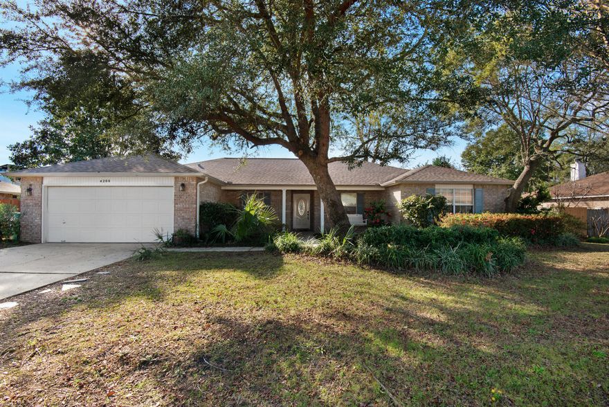 The Sellers installed a new roof December 2019 and hardwood floors polished! The home has been freshly painted through out, popcorn ceilings scraped and new carpet installed in the additional bedrooms! (January 2020) This charming 4 bedroom home, nestled in the coveted Sail Boat Cove neighborhood, is the perfect place to call home! Located in the Blue water Bay area, it it close to A+ rated schools, shopping, dining, Eglin and Hurlburt AFBs and only 11 miles from the beautiful beaches along the Emerald Coast! An inviting front entry gives way to a light-filled living room with a fireplace and a spacious kitchen. The beautifully landscaped yard has a true swimming pool, making it perfect for entertaining or just getting away from it all!