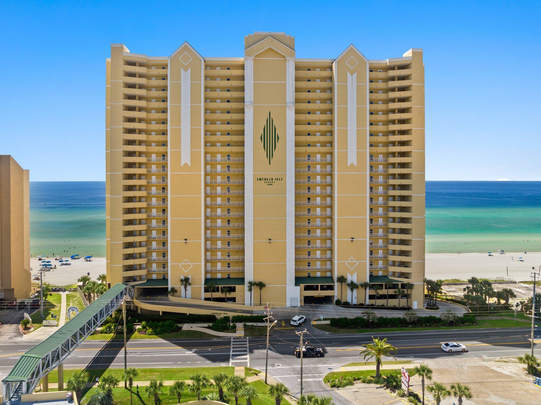 Welcome to paradise at Emerald Isle, where stunning Gulf of Mexico views and beachside luxury await you! This exquisite 2-bedroom, 2-bathroom condo is the perfect blend of relaxation and investment opportunity, located on the desirable west end of Panama City Beach. Enjoy panoramic ocean views right from your expansive balcony, an ideal space for soaking up sunrises with a morning coffee or unwinding with a sunset cocktail. This outdoor haven is your personal retreat, providing unobstructed vistas of sugar-white sands and turquoise waters.Inside, the open living area and primary bedroom both showcase breathtaking Gulf-front views, offering the perfect backdrop for coastal living. Recent upgrades make this unit move-in ready, featuring brand-new flooring, fresh paint, and elegant, contemporary lighting that enhances the airy, beach-inspired decor. A new AC unit was installed on 11/4/24, ensuring year-round comfort for you and future guests.  Plus you will enjoy the added benefit of heat pump efficiency and cost savings.

Emerald Isle boasts a wealth of amenities designed for relaxation and entertainment. Take a dip in one of the two refreshing poolsone of which is heated seasonallyor unwind in the inviting hot tub. When it's time to hit the beach, just step outside, and your toes are in the sand. With plenty of parking options, including a dedicated parking space and an additional deck across the street, convenience is always at hand.

This property's prime location and luxurious amenities make it an excellent choice for short-term rentals, offering a lucrative opportunity in a popular beach destination. Alternatively, it serves as a stunning personal retreat or vacation home. The added outdoor storage space is perfect for all your beach gear, keeping everything you need for an oceanfront lifestyle within easy reach.

Don't miss your chance to own a piece of the Emerald Coast at Emerald Isle. Whether for investment or personal use, this condo is a true gem in paradise, ready to provide you with unforgettable beachfront experiences for years to come.
Gross rental income:
2022-$39,901.26
2023-$58,173.25
January- September 2024-$56,467