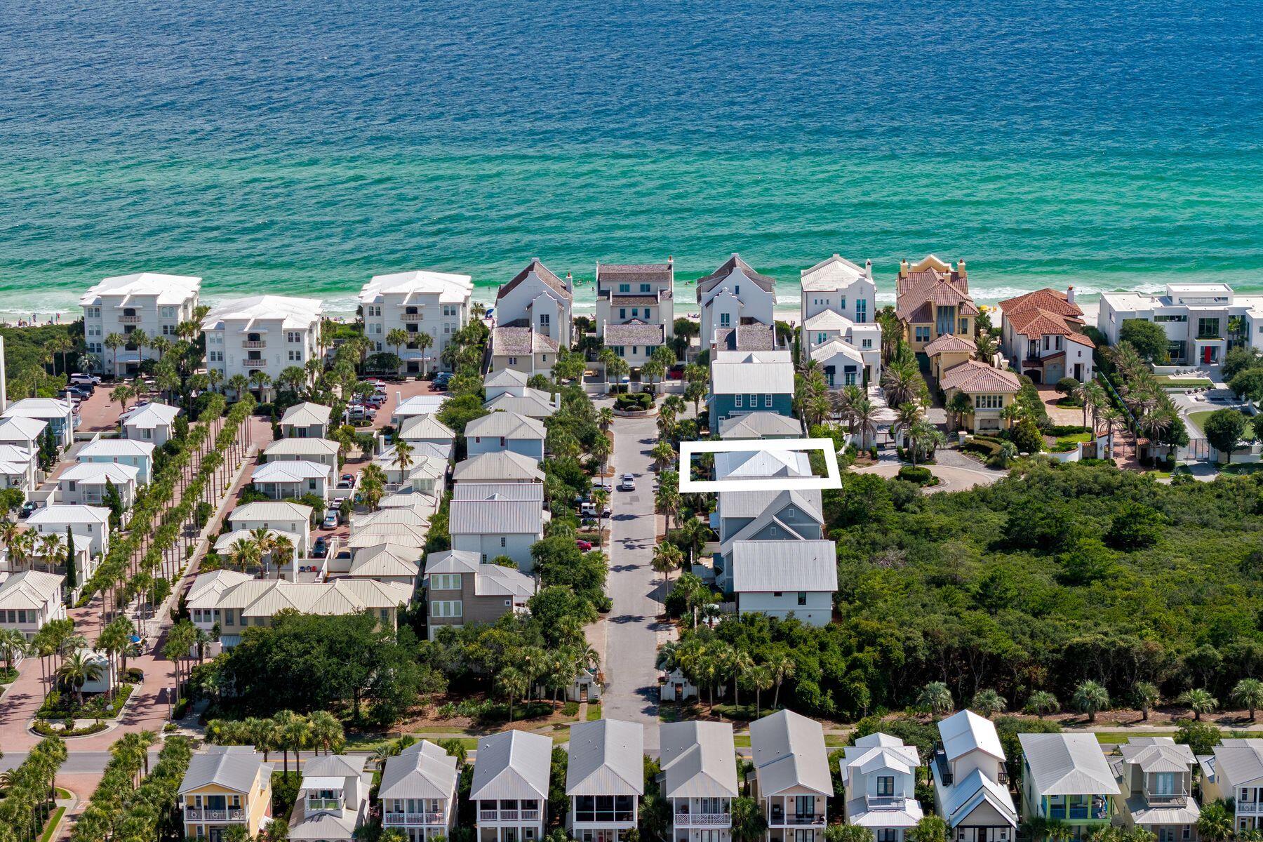 The ONLY 9 bedroom 9 bath home SOUTH of 30A in a GATED community with a PRIVATE BEACH under $7.5M. This outstanding gulf-view reunion-sized house only four tiers from the gulf delivers luxury coastal living with an enviable 30A lifestyle. Located in the upscale, gated community of Sandy Shores, it is one of just 13 luxury homes within this exclusive enclave perfectly tucked away between Rosemary Beach and Alys Beach. The best part, a private beach with beach service. Spread over three floors, this newly remodeled home boasts nine bedrooms, nine full baths, two living rooms, two kitchens and multiple porches overlooking a private L-shaped pool and spa. It's a vacation paradise for investors looking for a rental machine, or a luxury retreat for owners looking to spread out and entertain. Deep porches on every level encourage indoor-outdoor living and provide shady nooks for relaxing with a good book or dining alfresco, cooled by gentle sea breezes. Families will love the 40-foot private pool for cooling off and having fun together, along with ping-pong on the patio. Move indoors to play air hockey or watch TV. A brand new full kitchen on this level is the perfect spot for teens and guests to grab snacks and beverages. With 4 x 2 tile flooring throughout the first level, it is perfect for wet feet or sandy toes. You will appreciate two generous bedroom suites on the first floor each with a full bathroom, and one bath accessible from the pool and patio, and laundry. Thoughtfully built with an elevator shaft to all three levels, an elevator could be added for full-time living. Modern coastal decor continues upstairs for a laid-back ambience in the second-floor great room. Lie back in cushioned comfort in the sitting room and appreciate this amazing hideaway. A refectory dining table invites intimate social conversation over tasty local seafood prepared in the coveted chef's kitchen. Fully equipped with high-end appliances, it has everything you need, from the wine refrigerator to the island bar. Three more bedrooms on this level each have a full bathroom. Doors open directly onto a full-width porch with stairs leading down to the pool for a morning dip. The lavish master suite is on the top floor and includes a vast bathroom showcasing a soaking tub with gulf views, large walk-in shower and dual vanities. Throw open the French doors and embrace each new day from the privacy of your own 38-foot balcony. Three additional bedrooms, three beautiful ensuite bathrooms and a second laundry. Last but not least, the metal roof was just replaced in 2025. Contiguous to Paradise by the Sea, this home puts you at the heart of 30A shopping, upscale and casual dining, and non-stop entertainment. The white-sand beach offers private access for owners and a seasonal beach chair service. Consistently generating more than $350,000 in rental income, this outstanding beach house with parking for eight vehicles is an entertainer's nirvana and the perfect venue for weddings, reunions and family gatherings.