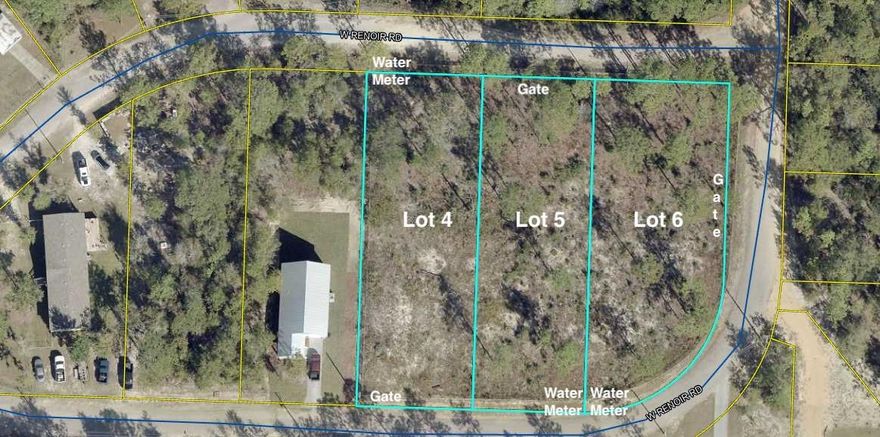 Perfect development opportunity. Check out these 3 lots equaling 1.28 acres ready for you to establish your new home/homes & located less than 5 mins from town. Restrictions are minimal. Mobile homes, site built, or tiny homes allowed. No minimum sqft requirements. Zoned Urban Residential. No wetlands & Flood Zone X. Public water is available & the tap fees have already been paid. Electric is available at the street & septic is required. The property has been fenced with gates for each lot. *No Active HOA or assessment fees. Buyer to verify building codes, zoning regulations, wetlands & flood zones, etc with proper local authorities to ensure the ability to utilize the property for intended use.