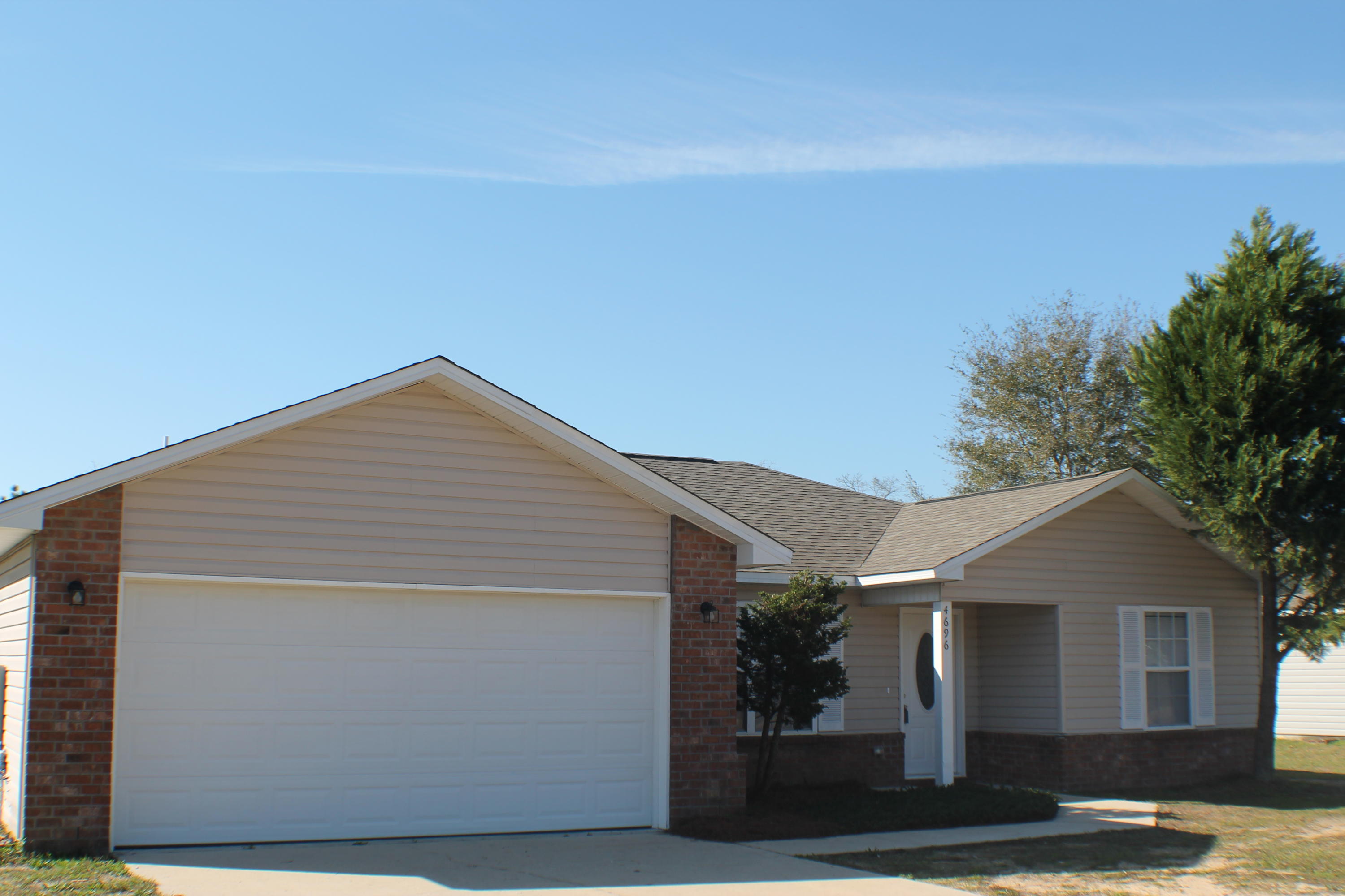 Move in Ready ! New Appliances, Paint, new roof, new carpet, new beautiful Bamboo wood floors. The three bedroom two bath home has a great floor plan. The huge eat in kitchen has tons of cabinets for storage ,granite counter tops, stainless refrigerator, Stainless dish washer, stainless oven/stove and a stainless vent hood microwave! Large living room, bedrooms and a level Yard! Welcome home to 4696 Bobolink Way! This beautiful home is located near Crestview and I-10 easy access to 285 for Eglin Air Force base an Destin Beaches!