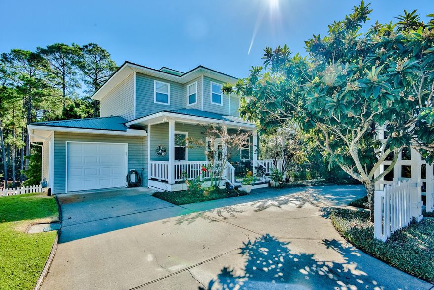 Beautiful Florida cottage-style home in a cozy beach neighborhood off 30A. No short-term rentals allowed. Just a short walking distance to the beach (about 1/4 mile) and just around the corner from Santa Rosa Golf and Beach Club. Full kitchen and bathroom remodel complete in 2020. Custom wood built-in closets in two of the three bedrooms. Custom wood framed-in windows. Custom built entertainment system in the living room. Large laundry room adjacent to additional flex space. Large yard with dog run (room for a pool) backing up to a large nature preserve providing both privacy and a beautiful view. Single car garage with other storage sheds on site. Topsail Park, dining, elementary school and more a bike ride away. The home is perfect for anyone looking for their own quiet piece of 30A