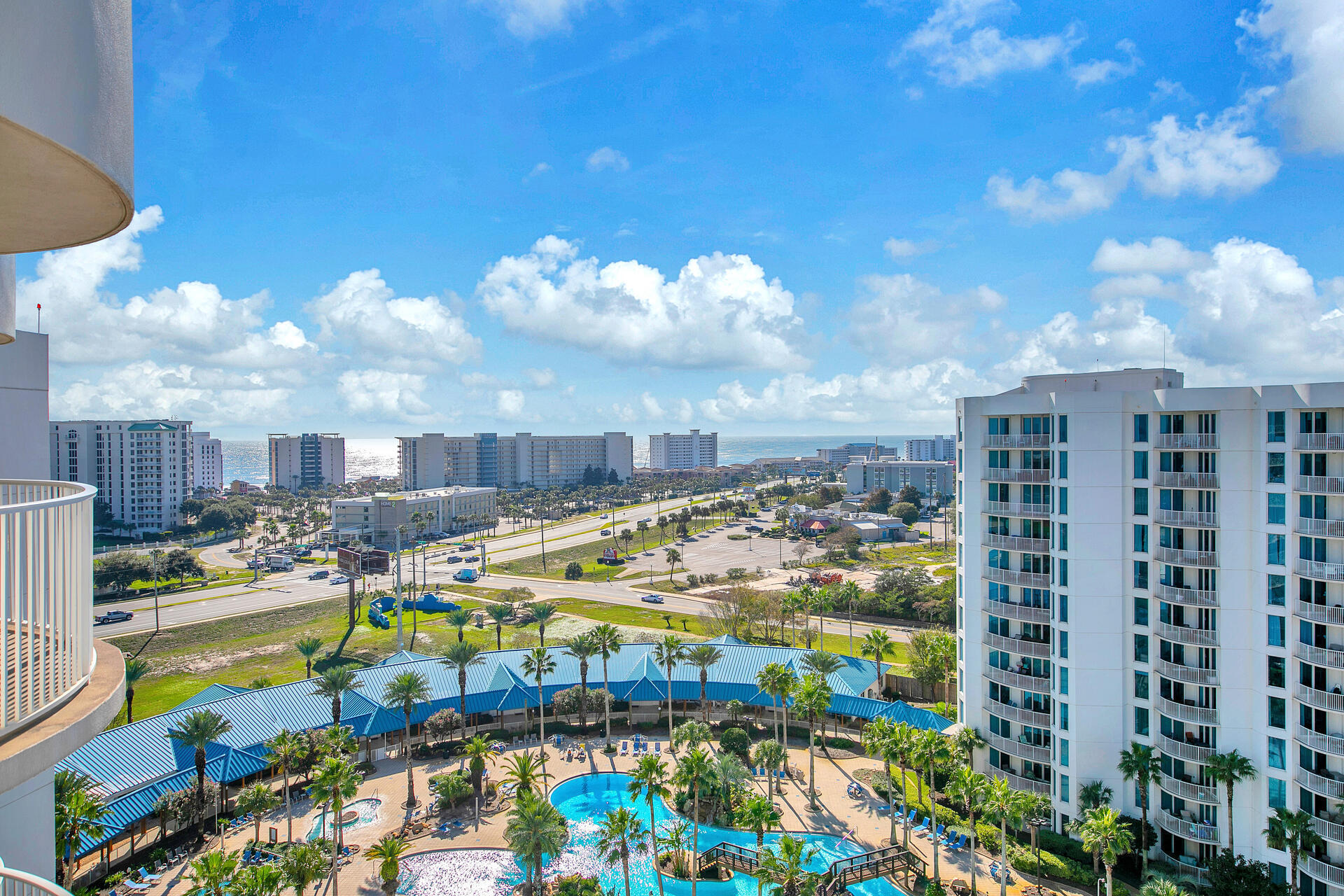 The best views can be found from this 12th-floor penthouse at the desired Palms of Destin! NO CARPET and the unit comes fully furnished and rental-ready! The kitchen boasts granite countertops and maple cabinetry. The master bedroom features a king bed with balcony access that overlooks the tropical pool deck with Gulf views! The second bedroom has a futon that turns into a full-size bed, plus a washer and dryer! Situated on over 10 acres in the heart of Destin, you will love the well-manicured landscaping featuring over 240+ palm trees, waterfalls, and multiple pools!! Palms is an excellent investment, second home, or primary residence. With this resort, you can park and relax, without ever having to drive while on vacation. There is an onsite restaurant and coffee bar plus a seasonal shuttle that runs to multiple attractions. HOA fees cover all utilities-electric, water, trash, wifi and cable!!

During the day you are sure to enjoy the exterior features of the 11,000 sq ft lagoon pool, w/ waterfalls and bridges within the 2 acre ''oasis''. The children's pool and interactive splash fountain will provide hours of enjoyment while the parents enjoy a swim, or lounging with a drink from the on site restaurant and coffee shop. The Palms also features a new state of the art fitness center, pickle ball (indoor and outdoor), tennis and basketball court, seasonal shuttle and a new outdoor grilling area! Look no further as The Palms Resort and Conference center is a resort with amenities hard to beat! The Palms also has electric car charging stations!! Then in the evening, you will find yourself on the balcony enjoying the breathtaking sunsets! Call your favorite agent for a showing today!
While we believe all information to be accurate, buyer to verify all information including dimensions.