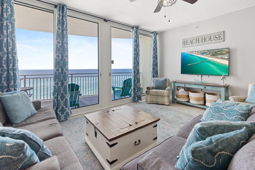 Gorgeous Gulf views will envelop you from your private terrace at this two-bedroom condo featuring hallway bunks at Aqua Resort in Panama City Beach. Recently renovated and tastefully furnished, this condo is completely turn-key and rental ready. Ideally located on the 7th floor, the views don't stop once you head inside, thanks to floor-to-ceiling windows that bring the outside in. The interior boasts a large living area with abundant seating and a kitchen with granite countertops. Aqua Resort is conveniently located near to Pier Park, where you'll enjoy plentiful shopping and dining, and offers a variety of amenities including a variety of pools, hot tubs and a state-of-the-art fitness center. Indulge in the epitome of comfort and convenience with two fully-equipped bathrooms, complete with modern amenities, and a brand new full-size washer and dryer for added convenience. The modern kitchen is a culinary haven, equipped with everything you need to whip up gourmet delights, while the living space is adorned with custom decor, creating a cozy ambiance for moments of tranquility.

The pi??ce de r??sistance is undoubtedly the Gulf Front balcony, offering unparalleled views of the sand, surf, coastline, and pier. Settle in with a glass of wine and toast to the sunset, as you bask in the glow of another perfect beach day.