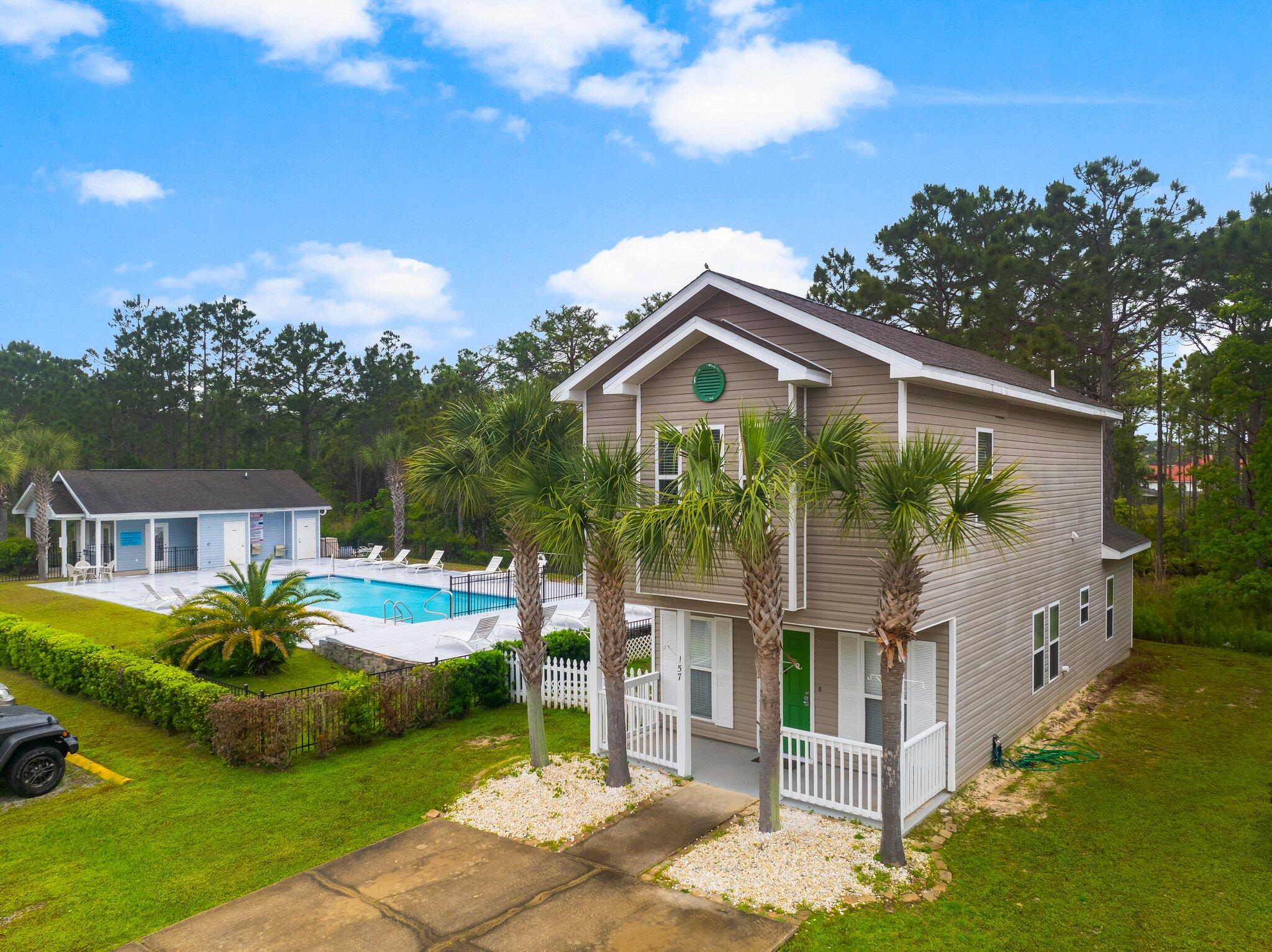 Welcome to 157 Enchanted Way in Santa Rosa Beach, FL! This charming 3-bedroom, 2.5-bathroom home is located in a small community, next to the pool and a wooded back yard. This home also features a fenced side yard and a storage shed for you to keep outdoor tools, recreational items and more! With a convenient location and desirable amenities, this home is the perfect place to relax and unwind. Close to 30A, Ascension Sacred Heart, state parks, shopping and entertainment. Don't miss out on the opportunity to make 157 Enchanted Way your new home!The Beach Sunsets Inc. Resident Benefits Package is designed to provide convenience and professional services to our residents. A Rental Application Fee of $70 for each applicant will be collected to initiate a screening and criminal background check as part of the application evaluation process. Beach Sunsets Inc charges a Resident fee of $25 per month payable with rent. This charge is designed to provide convenience and professional service to each tenant(s). Pet Security Deposits are $500 PER PET and refundable if there is no damage at lease end. Pet Rent is $25 PER PET per month. At lease execution, security deposit(s), pet security deposit(s), and any lease required prepaid rent are due and payable. Your first rent payment is made the day you move in and due the 1st to 5th of each month thereafter.