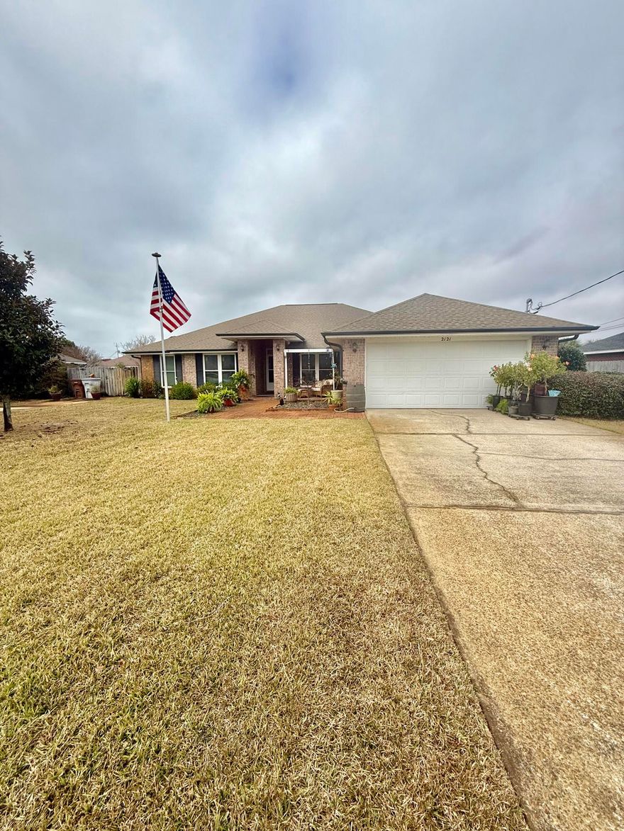 Professional photos coming soon! Beautifully maintained 4-bedroom, 2-bath brick home with screen-enclosed pool, thoughtful updates, and major system improvements including a NEW ROOF to be installed prior to closing! This spacious and well-designed home welcomes you with a formal office to the left and a formal dining room to the right, offering flexibility for today's lifestyle. The open living area features a cozy fireplace accented with ceramic decorative tile, creating a warm focal point for gatherings. The kitchen has been tastefully updated with granite countertops that coordinate with the bathrooms and includes ceramic tile flooring, making it both stylish and functional. The primary suite offers a relaxing retreat with ceramic tile flooring in the bathroom, a garden tub, separate shower, and walk-in closet. Enjoy Florida living at its best in the screened pool area, complete with an expansive screen enclosure that stretches across the entire back of the home (2016). The pool deck features a high-end, impact-absorbing decorative concrete coating, providing comfort, durability, and slip resistance. French doors added in 2023 seamlessly connect the interior living space to the screened enclosure, while the enclosed porch/Florida room offers additional year-round living space.

Additional highlights include impact-absorbing windows installed in 2023, a hurricane-rated garage door, HVAC replaced in 2016, new toilets installed in 2021, and a new water heater to be installed prior to closing. The backyard is fully fenced, offering privacy and room to relax or entertain.

Ideally located just minutes from Navarre Beach, shopping, dining, and Hurlburt Field AFB, this home combines comfort, functionality, and peace of mind with major updates already completed.

Buyer to verify all measurements and information deemed important.