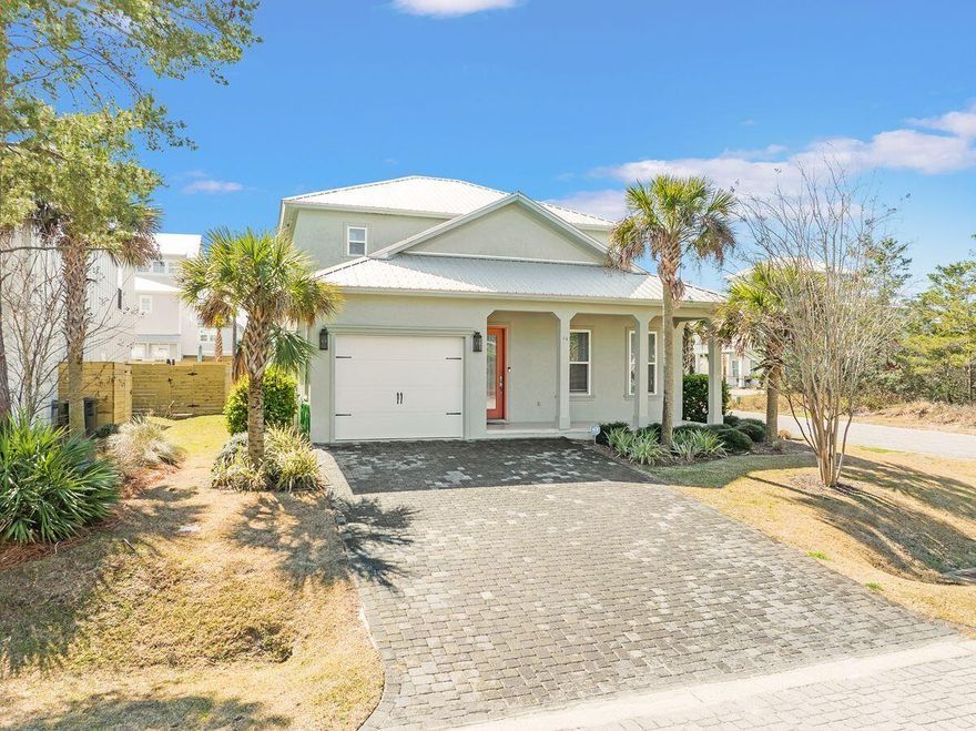 Tucked away in a gated neighborhood in the well-established community of Frangista Beach, you'll find this newly-built four-bedroom beach cottage that offers a community pool, clubhouse and beach access via Hollywood Street. Boasting four bedrooms, four-and-a-half baths and more than 2,600 square feet of living space, travel the charming cobblestone roads to get to the sugar-sand beaches and sparkling waters of the Gulf of Mexico less than a half-mile away. Situated on a corner lot, this beach retreat features a large, modern kitchen with granite countertops, stainless appliances, a breakfast bar and six-person dining table. Each of the home's four bedrooms feature en suite baths, including a first-floor owner's suite with double vanity, walk-in shower and water closet. The second floor is home to a queen-sized suite, a king-sized suite, and a bunk suite with two twin-over-full bunk beds and a walk-in closet. A half-bath on the first floor and a one-car garage add additional conveniences. The first-floor living area is a great space for gathering, as is the covered outdoor living area situated amid a lushly-landscaped yard. Throughout the home, enjoy hardwood flooring, lots of natural light from an abundance of windows and coastal decor. Frangista Beach is nestled within the vibrant community of Miramar Beach, which is home to upscale shopping, excellent golf courses, watersport opportunities and world-renowned dining.