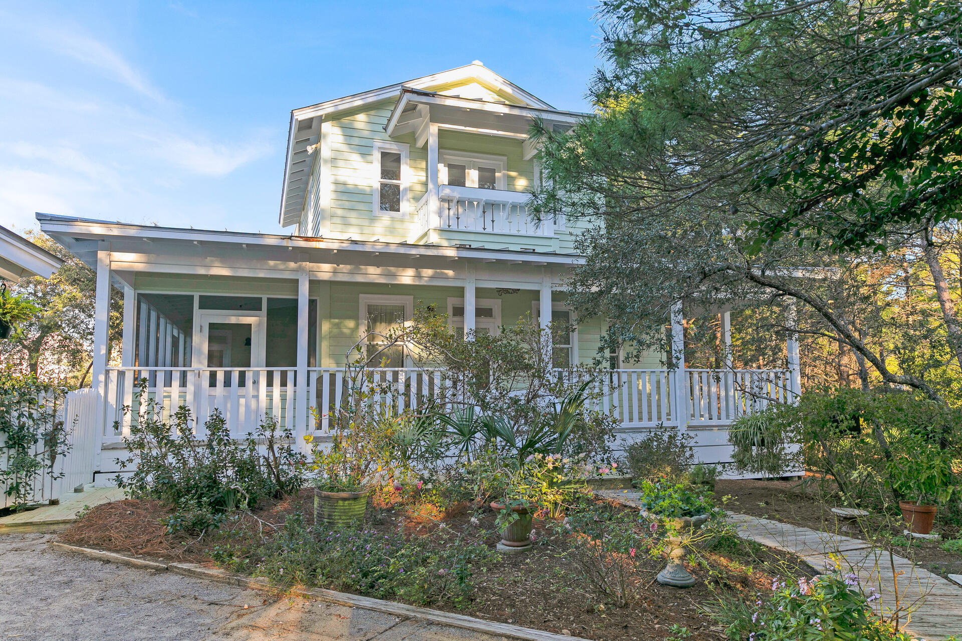 Embrace the feel of an Old Key West home with this Quintessential over 1900 square foot heated/cooled main ''Seaside'' cottage with over 1000 feet of porches and decks and a 330 square foot heated and cooled guest cottage. This home has it all for a beach cottage life with its painted pine floors and eclectic finishes. You feel like you are rolling back in time! Has a garden cottage and garage as well. It sits on very large 1/2 acre private lot on culdesac and has plenty of room for a pool or expansion. This home is walking distance to the beach, shopping and restaurants and all the things 30A has to offer! Back ups accepted.