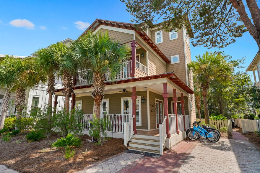 Home is coming off the market 5/25/24 for updating. All offers will be entertained.  Nestled in the coveted Seacrest Beach neighborhood along scenic 30A, discover this 4-bedroom, 3-bathroom sanctuary boasting 2,452 sq. ft. of spacious living. Built in 2002, this single-family gem is set on a generous lot, primed for personal touches - dream of a private pool? There's room for that. Step inside to a vast family room, ready to host gatherings or offer retreat after sun-soaked beach days. Abundant sleeping arrangements and accommodations are never an issue, making it an oasis for large families or groups of friends.
Transportation is a breeze; choose between a leisurely walk, a bike ride, or hop on the community trolley to explore the neighborhood -  or the expansive community pool.