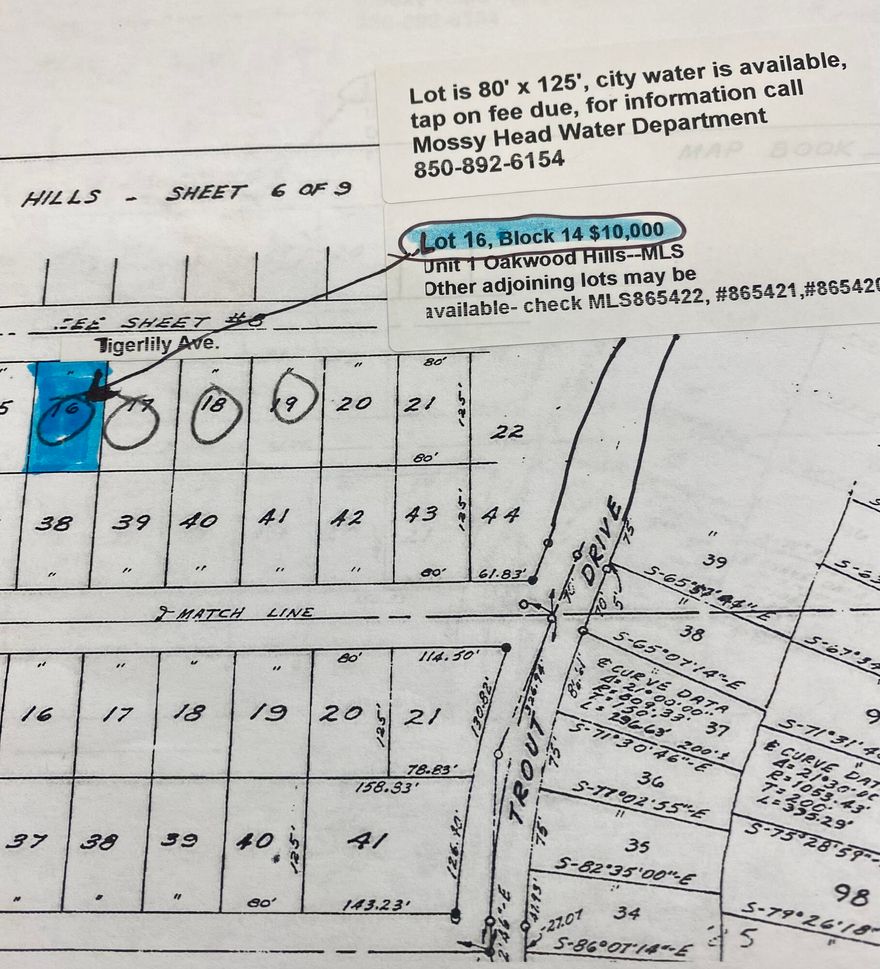 Great location for mobile home or a new home to be built...Near to Eglin AFB, Destin and South Walton Beaches, and I-10 exit, cracked asphalt road just off Trout Road which is paved also. Lot is 80' x 125' and has current survey.  Other adjoining lots maybe available check MLS##865422.,#865420,#865421.