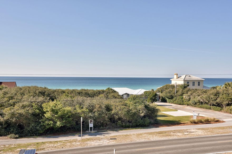 Enjoy views of the Gulf of Mexico from the south facing balconies of this comfortable cottage, located on the north side of Scenic Highway 30A just west of Alys Beach. The front of this home overlooks the neighborhood pool, shared with only 11 other homes. Less than 150 yards away is neighborhood beach access. The prime location of this home makes it a logical fit for the vacation rental market. Two of its spacious bedrooms are furnished with king-size beds, and still have room to spare, while a third features two sets of bunks, maximizing sleeping capacity. Open living areas united by neutral tile floors occupy the 2nd floor and open onto a gulf view balcony. Privately situated on the 3rd floor is the final bedroom with private bath and balcony whose gulf views are especially captivating.