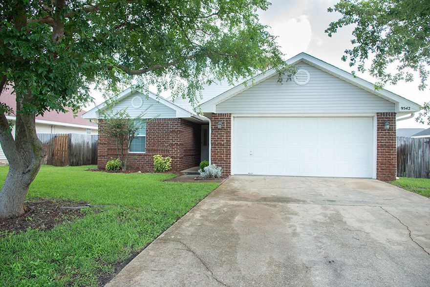 Clean and bright 4 bedroom  with 2 car garage home in Navarre. Split bedroom plan for privacy.  All tile flooring and new carpet in bedrooms. New interior paint.  Kitchen has breakfast bar and pantry.  Laundry room including washer/dryer. Privacy fenced back yard. Lawn pump and sprinkler system. New roof in 2018! New HVAC 2019!