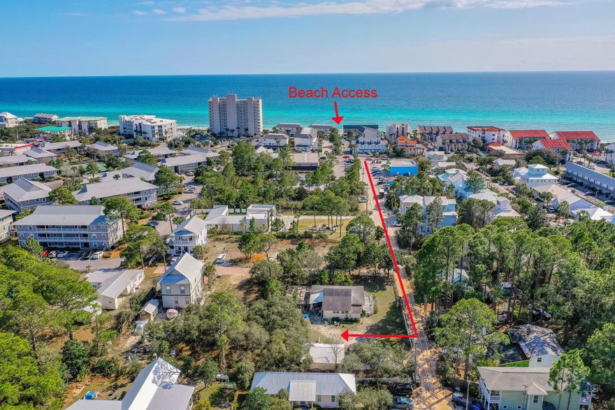 Excellent location in the heart of Seagrove.  Over 1/3 of an acre less than 1000FT to the beautiful beaches of the Emerald Coast.  Within a mile to Seaside, close to restaurants, shops, bike and beach rental and Eastern Lake.  Campbell Street Beach directly south of 30A off Campbell.Value is in the land.