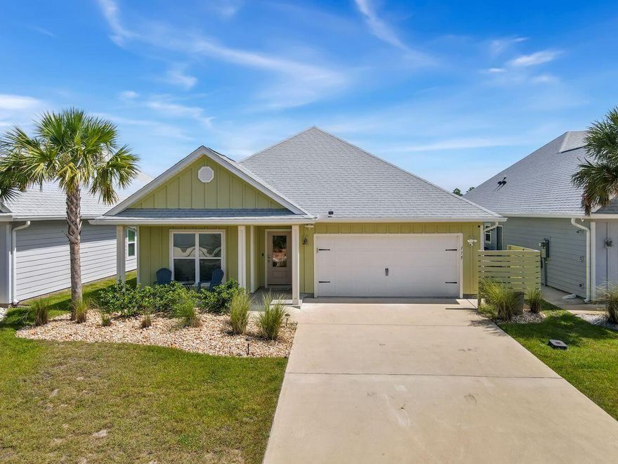 Life feels easy in this four-bed, 2-bath single-level home with more than 1,700 square feet designed for gatherings, relaxation, and coastal adventure. A screened porch extends the living space outdoors, while a fully equipped kitchen and an electric grill make entertaining effortless.  Bedrooms are thoughtfully arranged with a king suite, a queen room, two twin rooms, and a sleeper sofa in the living area, ensuring comfort for family and guests. Modern finishes, a washer and dryer, and the convenience of single-level living add to the home's easygoing appeal.  Located just steps from the resort-style pool, the property also includes bicycles for exploring miles of scenic trails and 10 boardwalks leading to the white-sand shores of St. Joseph Bay. An outdoor shower makes rinsing off after a beach day simple, while a dog park, playgrounds, and a second pool at the lively Town Center keep everyone entertained.  WindMark Beach offers more than a home; it's a lifestyle. At the Town Center, you'll find restaurants, a bar, a coffee shop, and ice cream parlor, with live music and community events that bring neighbors together. Whether you're seeking a weekend retreat, an income-producing rental, or a low-maintenance coastal residence, this property places you at the heart of everything WindMark has to offer.