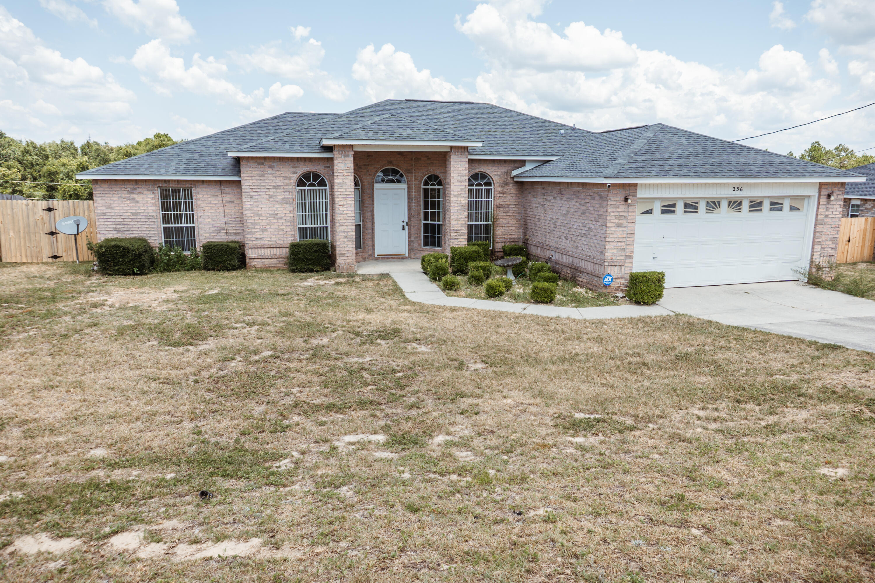 Available now with easy commute to bases, beaches and shopping. South Crestview boasts this spacious home that lives large. 4/2 floor plan featuring ceramic tile in the main living areas, formal dining room, vaulted ceilings, eat in kitchen, nice appliance package, kitchen island and large pantry. The laundry is located off the garage and includes a washer and dryer. 4 large bedrooms and 2 bathrooms, 2 car garage, open back deck, privacy fenced back yard and more. No smoking or vaping in the home. Pets will be allowed with owner approval and pet fee. Plenty of space for large furniture in this home with over 1900 square feet.