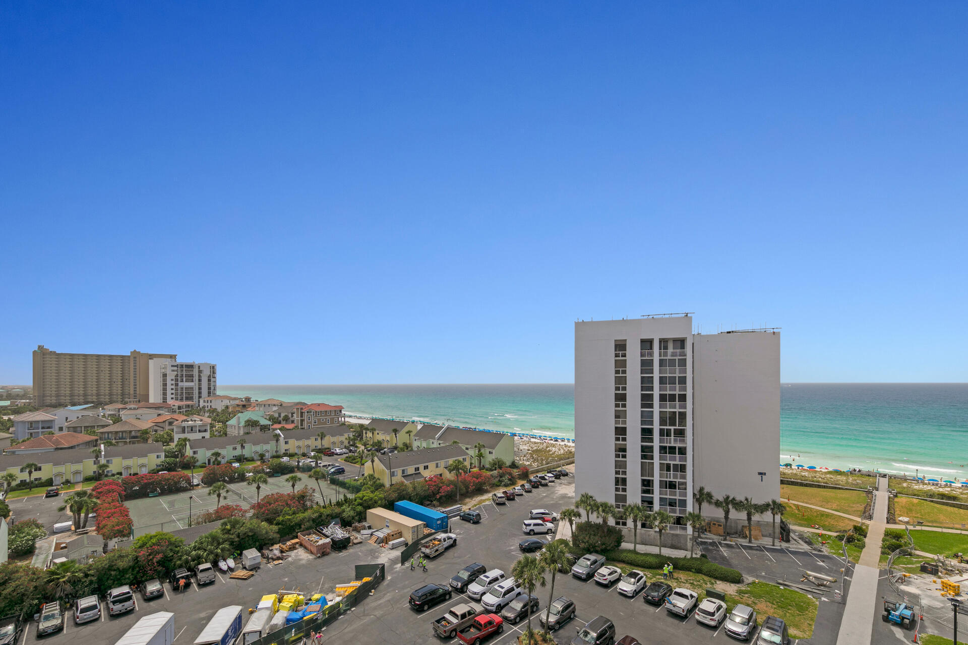 This lovely condo is your ticket to the fabulous beach lifestyle. Big view of the Gulf from this 10th floor condo. Both bedrooms have Gulf views. Balcony access from the master bedroom. Walk in closet for the master bedroom Great amenities include seasonally heated pool, gated, tennis, fitness center, and grills. Many fun restaurants and attractions in the area. Make family memories or cash in $$$$ on rentals. Seller will pay current assessment as of 5.29.22. New water heater, no washer/dryer. Buyer to verify all information.