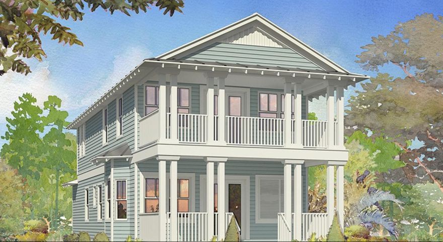 Starting soon in our Final Phase 3! 1 of 5 of the last Sea Breeze's in a beautiful, quiet area of the community. This is one of few homesites that will face natural preserve area- will make for a gorgeous view from those big front porches! THIS PRICE INCLUDES UPGRADES. Can still change interior finishes. This 4 bedroom, 3.5 bath home includes guest suite on 1st floor, bunk room, loft, 3 covered porches, and heated/ cooled owners lockout. Kitchen includes built in GE Caf Appliances with refrigerator, shaker cabinets, light granite countertops and subway tile backsplash. Beautiful birch wood floors throughout & ship lap in living area. Outdoor showers, impact resistant windows/ doors, and 2 x 6 framing are all standard features with the builder.