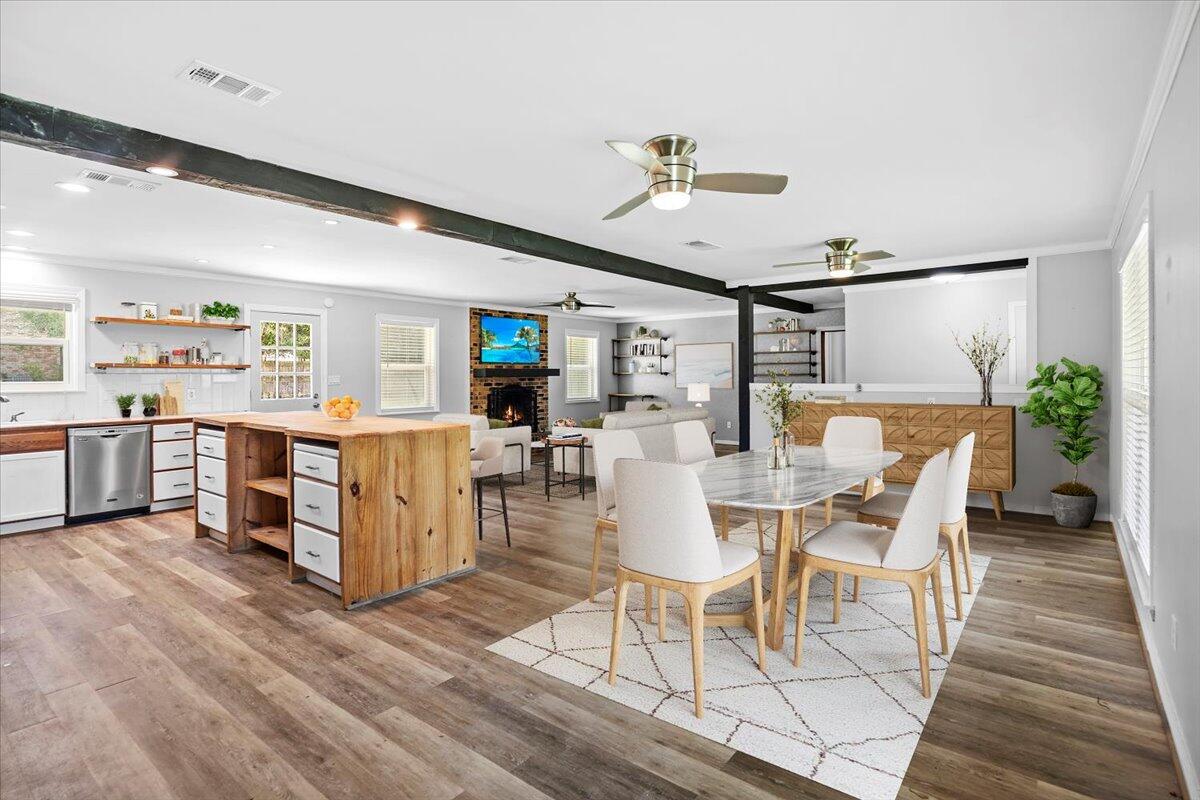 updated home that perfectly combines modern convenience with comfort. This property features a new roof from 2022 and new windows installed in 2023, ensuring energy efficiency and peace of mind. The HVAC system, updated in 2017, along with a 2022 water heater, adds to the home's reliability.Inside, you'll find stainless steel appliances that complement the sleek LVP flooring, offering both style and durability. The home is equipped with copper wiring, enhancing its safety features. The master suite includes a deep bath for relaxation and an impressively large closet, providing ample storage space.