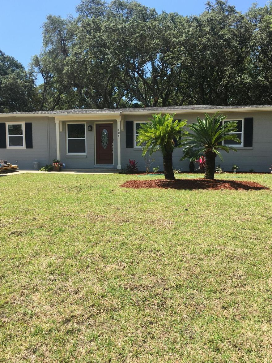 Lovely COMPLETELY renovated home! Brand NEW Electrical, Plumbing, Water Lines, NEW AC Unit, Duct Work, New Windows, All Fixtures, and beautiful custom cabinetry with Granite. Home has new sod and a sprinkler system. Large yard for expansion or pool. No detail left unfinished. Just passed all county inspections and is ready for its new owners. You won't regret taking the time to see it. Measurements are approximate and all information should be verified.