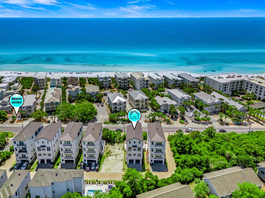 Welcome to your slice of paradise on 30A in the heart of Seagrove with gulf views from upper floors .You will be proud to claim this new spacious 7 bedroom which 2 are master suites.Private elevator,heated pool ,outdoor kitchen with drink cooler and ice maker to load up your cooler to head to your deeded beach access across the street.First floor entry includes a half bath for pool convenince.Home is equipped with full fire supression system and 2 laundry sites.3rd floor kitchen is equipped with gas Wolf cooktop,double oven,zub zero frige,extra ice maker,quartz counters,custom cabniets,island for entertaining,and walk-in pantry.Natural light pours into the living areas and bedrooms and all have wood shutter window treatments.4th floor has another entertainment area equipped with wet bar and very spacious half covered half open porch to sit and watch the sunsets.Much detail went into home from cypress ceilings to shiplap walls,upgrades on appliances and furnishings.Very convenient to reaturants to exploring all the rest of 30A and surronding areas.You really owe it to yourself to take the grand tour of this home.
