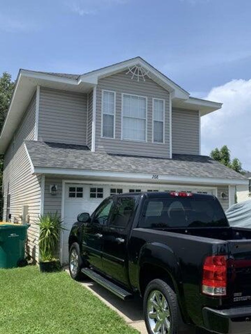 Convenient central Destin location near the beaches, shopping, medical facilities, churches, and schools. On a pretty, low maintenance lakefront lot which has the 4' picket fence to keep children and pets away from the water and not block the view.  There is vinyl tile in the foyer, kitchen, laundry and all baths. All kitchen appliances convey including the refrigerator. Both the roof and HVAC were replaced in 2018. Plenty of bright white cabinets in the updated kitchen along with the eating area which overlooks the lake. The living room, and two upstairs bedrooms also have lake views. Large great room with plenty of room for an entertainment center and large, comfy furniture. All bedrooms are up and are very spacious. The master is accented by a pretty 3-part window.