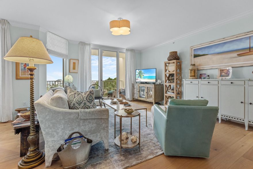 Welcome to #504 One Beach Club.  Motivated Seller!  Outstanding views of the Gulf from the 5th floor on the coveted western side of the building.  Everything about this condo and building exude class, from the gated private entry to the exquisite lobby entrance to the awe inspiring Gulf views upon entry of the condo through floor to ceiling windows and sliders.  Recently remodeled with an oil rubbed oak wood flooring in the main living areas, new carpet in the bedrooms, updated counter-tops with a marble backsplash in kitchen.  All 3 bathrooms have been remodeled as well.OBC is non-rental, offering exceptional amenities such as:  resort style pool and grilling area, fitness, media and social rooms, underground dedicated parking, tennis courts, and membership to the Sandestin Beach Club.