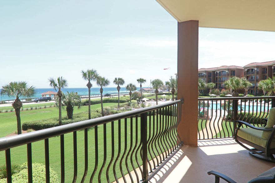 Great opportunity to own in the most prestigious condo building with the greatest curb appeal in all of Destin. Unit D312 offers amazing unobstructed private balcony gulf front views from the spacious living room, master bedroom and guest room! This two bedroom unit is one of the absolute largest 2br floor plans in all of Destin with 1,471sf and 9' ceilings. Offered fully furnished, owners have taken pristine care of this unit and is tastefully decorated with light and bright beach decor. Recent remodeled gourmet kitchen includes new white high end cabinets, granite counter tops and stainless steel appliances. You'll be amazed by the spectacular views from this unit and is perfectly positioned to maximize the view while minimizing the direct sun exposure. A covered underground parking