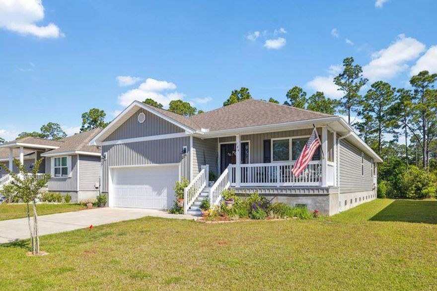 Welcome to your dream home nestled in a quiet, friendly neighborhood just moments from the sparkling Bay in beautiful Walton County, Florida. This adorable beach cottage blends coastal charm with modern convenience, offering the perfect retreat for those seeking both tranquility and access to outdoor adventures.Step inside to discover three generously sized bedrooms and two full bathrooms, thoughtfully designed to provide comfort, privacy, and plenty of space for the whole family. The open and inviting floor plan creates a warm and welcoming atmosphere, ideal for both everyday living and entertaining.The home comes equipped with a convenient garbage disposal system, ensuring easy clean-up and a tidy kitchen. A spacious two-car garage offers secure parking along with ample room for storing beach gear, bikes, and tools.

One of the true highlights of this home is the covered patioa peaceful outdoor oasis where you can enjoy your morning coffee, dine al fresco, or unwind under the stars. Whether you're hosting a barbecue or simply soaking up the Florida sunshine, this space is sure to become a favorite.

Located near public parks and a boat launch, this property is perfect for nature lovers, boating enthusiasts, and anyone who wants to embrace the laid-back coastal lifestyle. Don't miss this opportunity to own a piece of paradise in one of Walton County's most desirable areas!